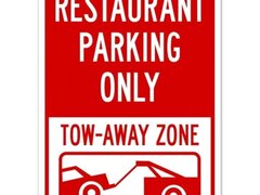 Restaurant parking only tow-away zone